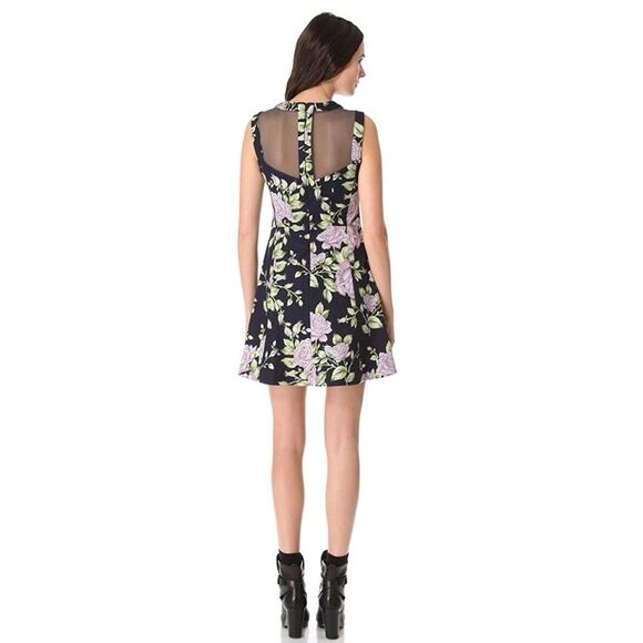 Rag & Bone Ruby Floral Fit & Flare Dress in Navy Blue Size 6 - Picture 2 of 8